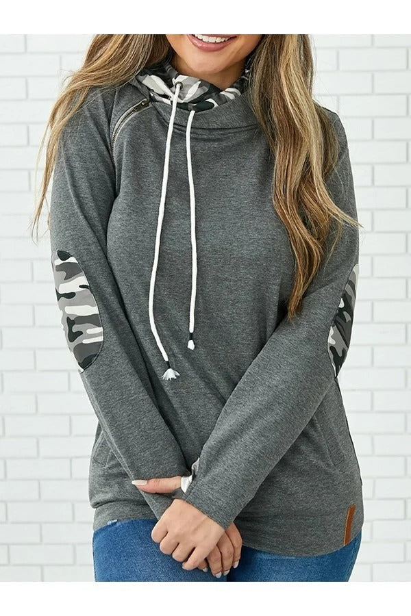 Bluza z kapturem w jesiennym kamuflażu
